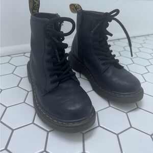 Doc Marten size 13 kids Black Leather Lace-Up Boots